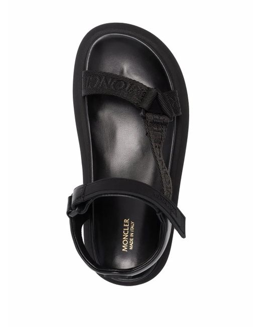 Moncler Touch-Strap Sandals in Black | Lyst