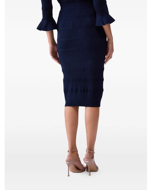 Liu Jo Blue Knit Midi Skirt