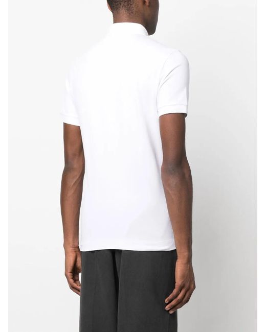Lacoste White Logo-Patch Polo Shirt for men