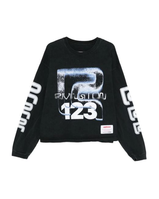 メンズ RRR123 Graphic-print Long-sleeve T-shirt Black