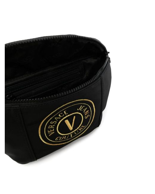 メンズ Versace ロゴパッチ ベルトバッグ Black