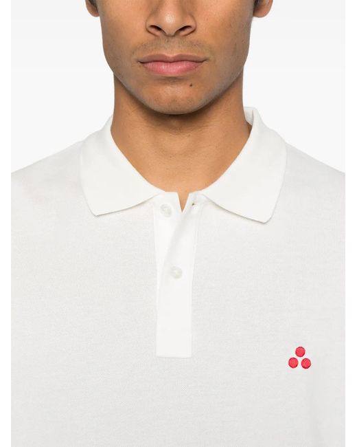 Peuterey White Embroidered Logo Polo for men