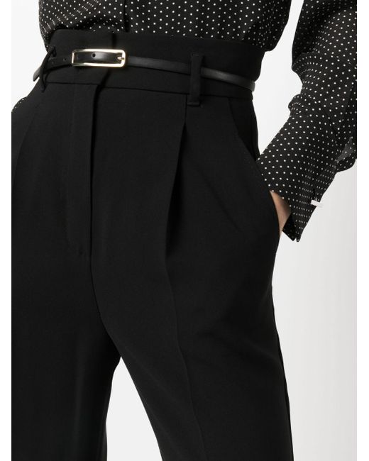 Max Mara Black High-waisted Belted Trousers