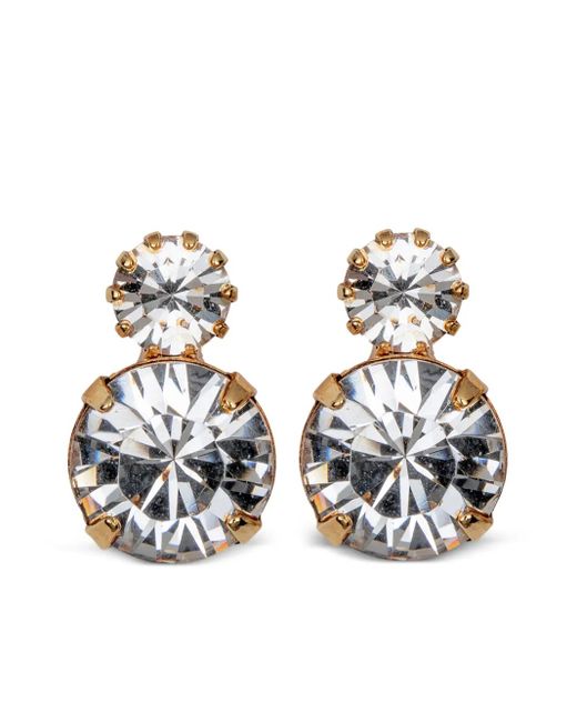 Jennifer Behr Metallic Mila Crystal Drop Earrings