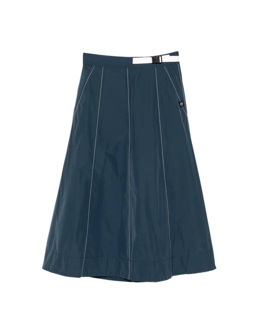 SPORT b. by agnès b. Blue Logo-Patched A-Line Skirt