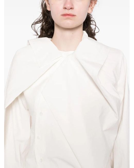 Yehuafan White Asymmetric Shirt