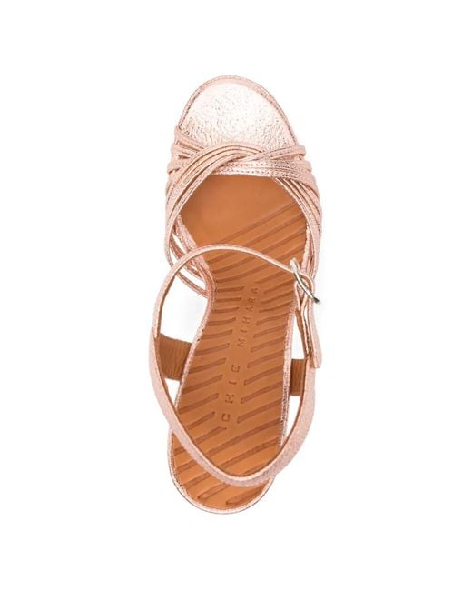 Chie Mihara Pink Metallic-Effect Sandals