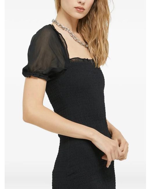 Abercrombie & Fitch Black Square-Neck Midi Dress