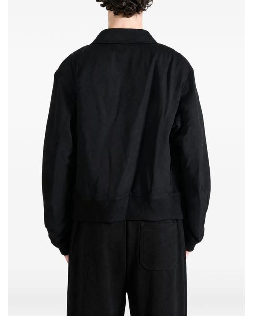 Yohji Yamamoto Black Zip-Up Collared Jacket for men