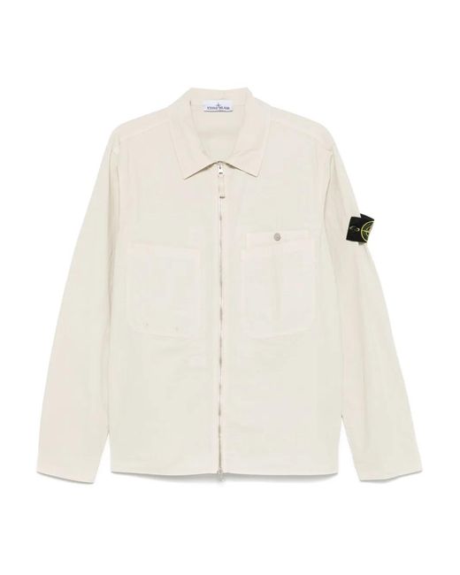 Stone Island White Almond Lightweight Jacket for men