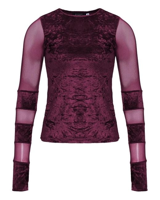 Amir Slama Purple X Astrid Mesh-Panel Top
