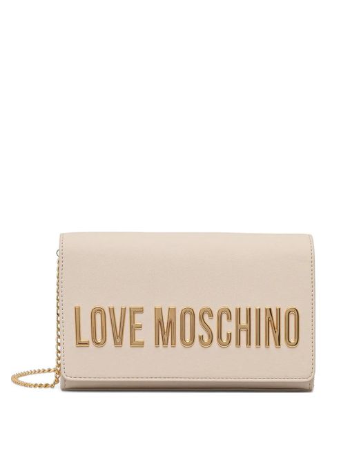Love Moschino ロゴプレート ショルダーバッグ Natural