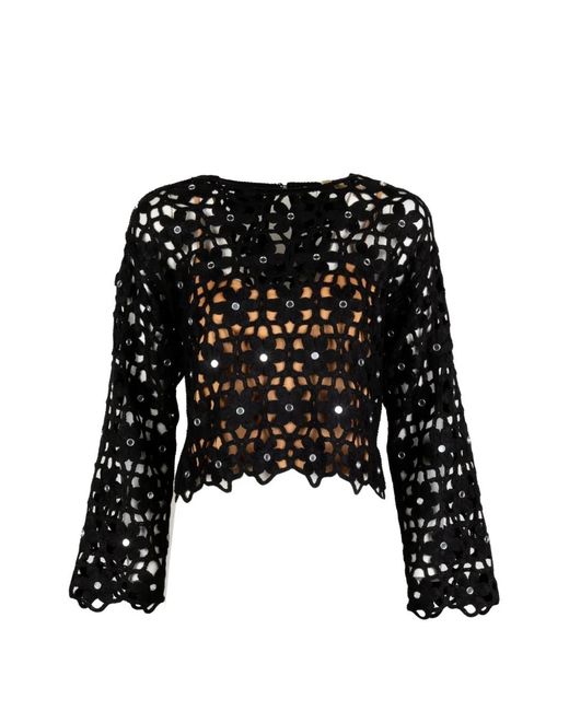 Michael Kors Black Openwork Sweater