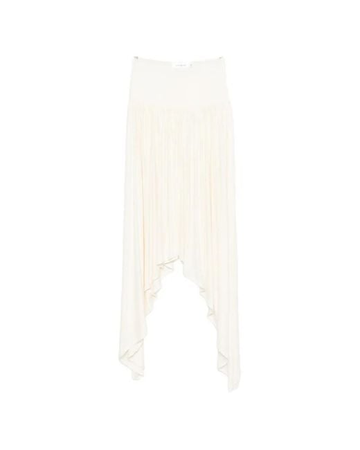 AYA MUSE White Elya Asymmetric Gathered Skirt