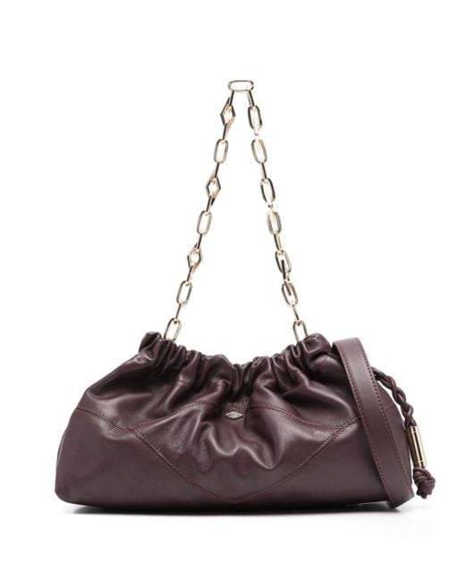Ba&sh Brown Leather Shoulder Bag
