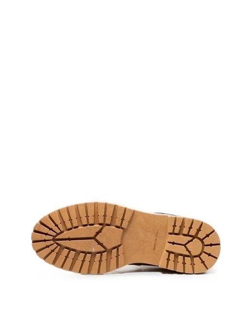 Poche Paris Natural Suede Chunky Ankle Boots