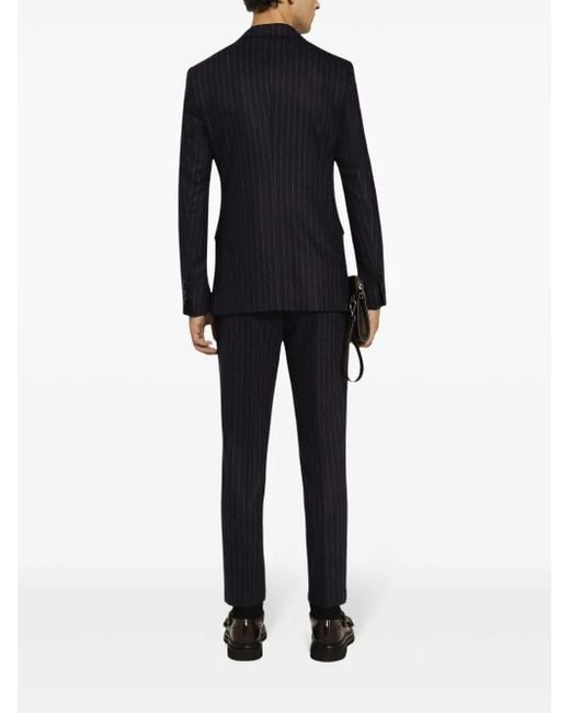Dolce & Gabbana Blue Striped Tailored Trousers for men