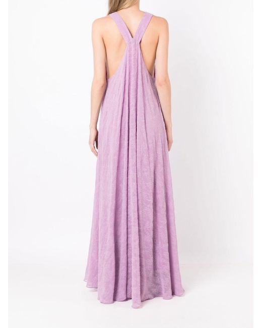 Olympiah Purple Abendkleid mit tiefem V-Ausschnitt