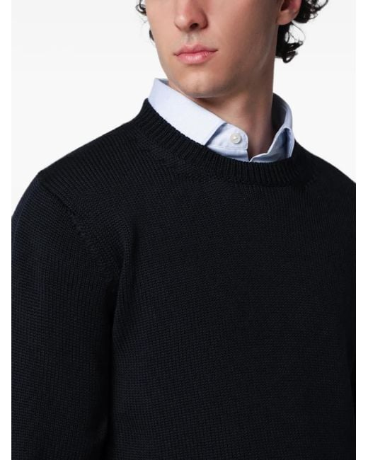 Roberto Collina Black Crew-Neck Sweater for men