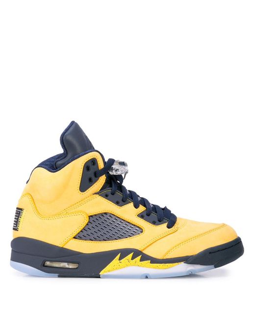 Nike Yellow Air Jordan 5 Michigan Inspire Sneakers for men