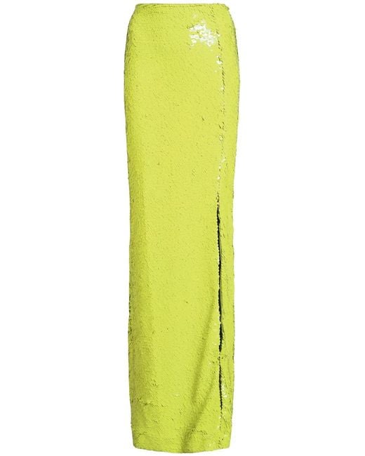 Cinq À Sept Yellow Jupiter Sequinned Column Skirt