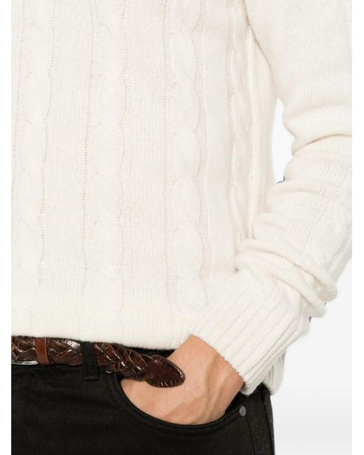 SERGIO MORETTI FIRENZE Natural Pull En Maille Torsadée for men