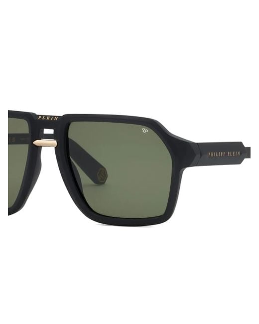 Philipp Plein Green Geometric-Frame Sunglasses for men