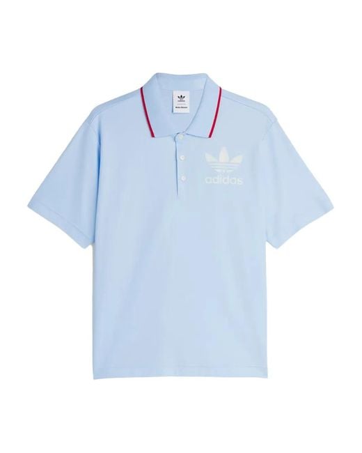 Adidas Blue X Wales Bonner Short-Sleeve Polo Shirt