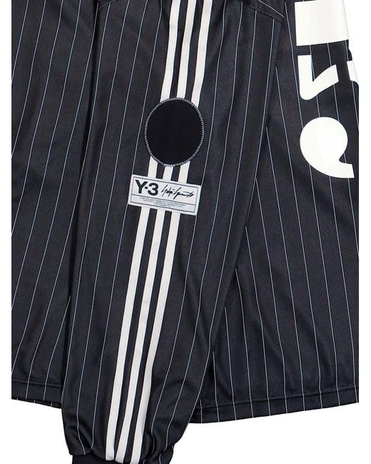 Y-3 Blue Elite 5 Striped Long-Sleeve Football Jersey T-Shirt for men