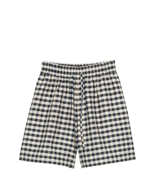 Weekend by Maxmara White Gingham-Check Drawstring Shorts