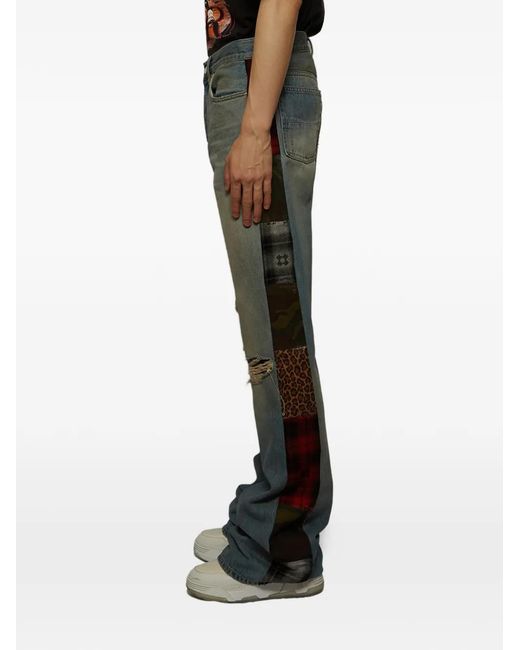 Amiri Gray Patchwork Ripped Jeans for men