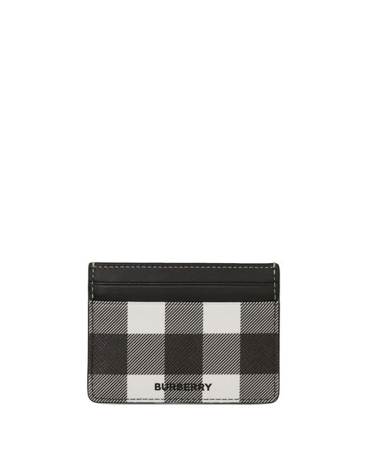 Burberry Black Exaggerated-Check Leather Card Case