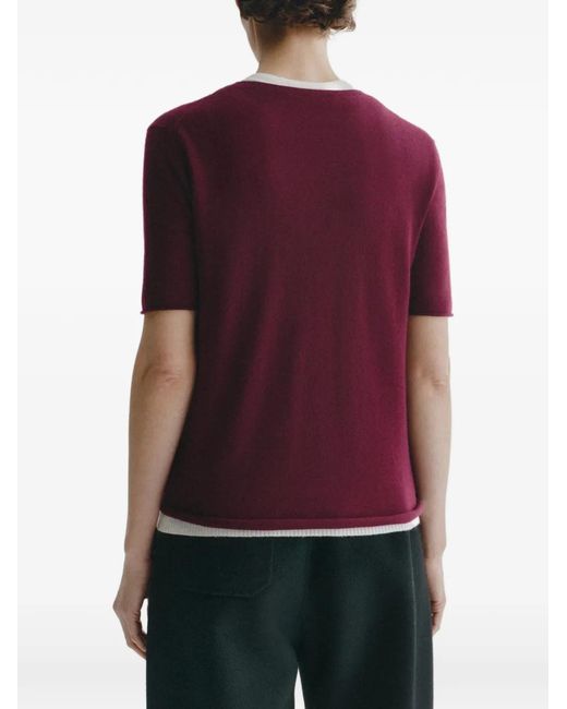 Lisa Yang Red Short-Sleeve Knit T-Shirt
