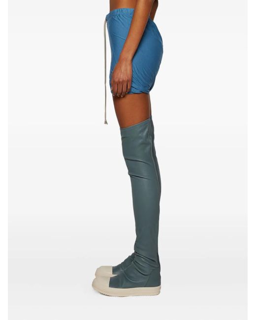 Rick Owens Blue Buds Drawstring Mini Skirt