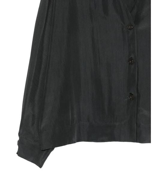 Alysi Black Button Long-Sleeve Kimono