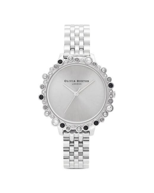 Olivia Burton Gray Bejewelled Under The Sea 30Mm Watch