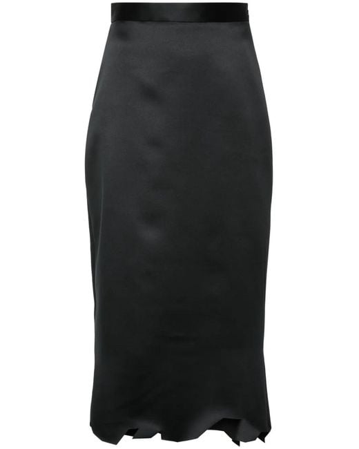 Viktor & Rolf Black Asymmetric-Hem Midi Skirt
