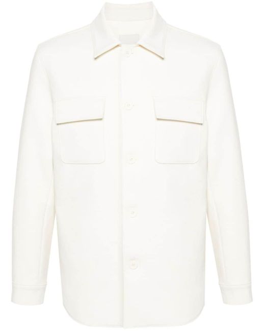 Sandro White Interlock-twill Shirt Jacket for men