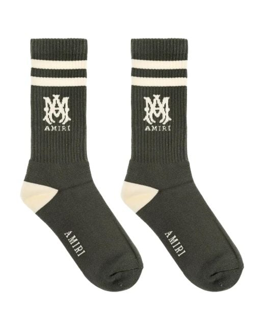 Amiri Green Ma Core Logo Socks for men