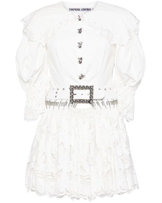 Chopova Lowena White Midday Carabiner Kleid