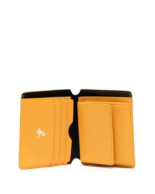 Agnes B. Yellow Bi-Fold Leather Card Case