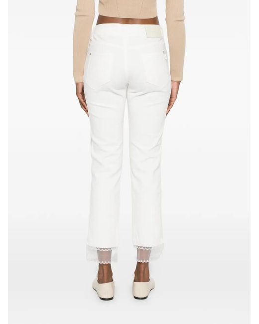 Ermanno Scervino White Jean Bordé De Dentelle