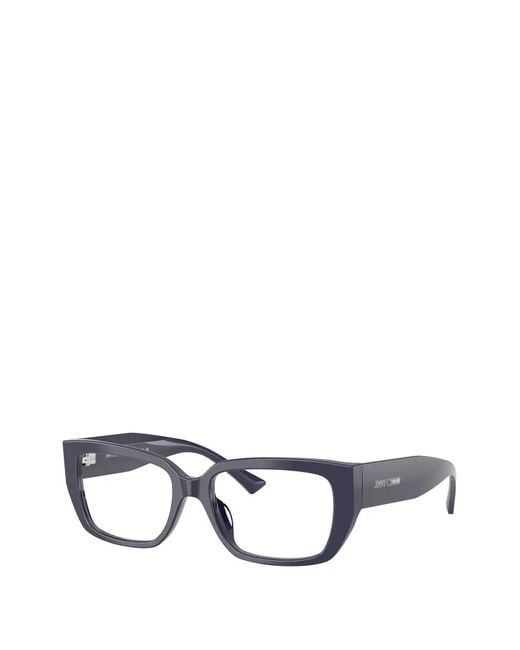 Jimmy Choo White Geometric Glasses