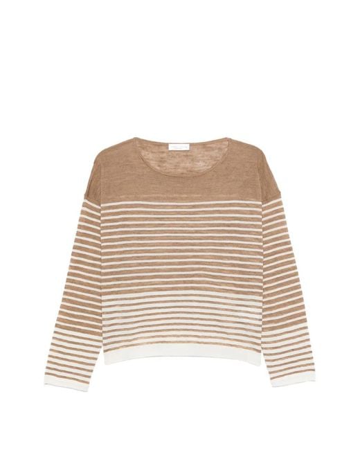 Roberto Collina Natural Striped Sweater