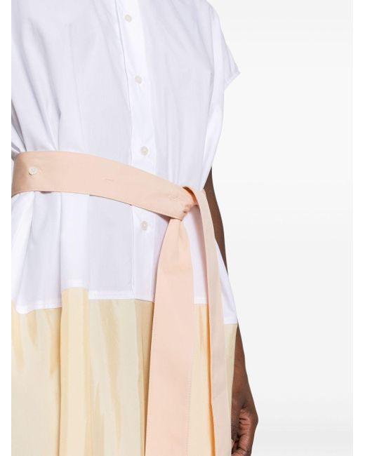 Vestido largo con diseño colour block Fabiana Filippi de color White