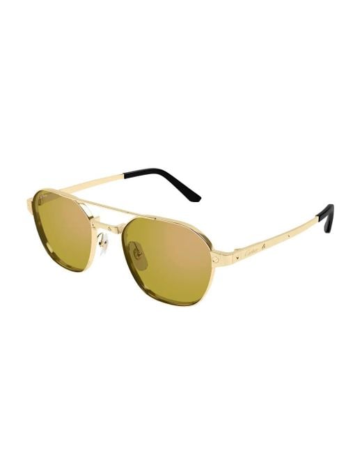 メンズ Cartier パイロット サングラス Metallic