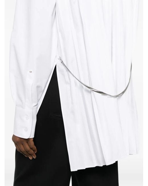 Sportmax White Spxnespola Ruffled Shirt