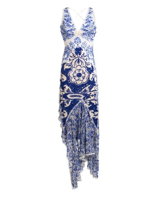 Etro Blue Paillettenkleid