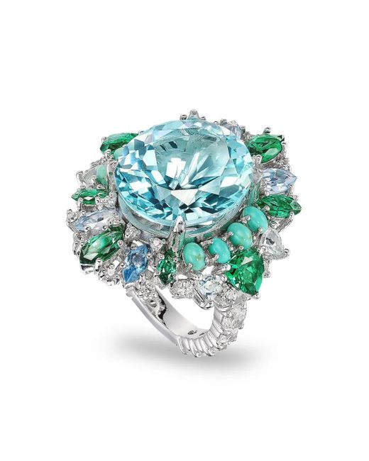 Anabela Chan Green Aqua Poseidon Multi-Stone Ring
