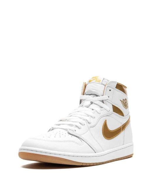 Baskets Montantes Air 1 Retro Og' Metallic' Nike en coloris White